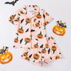 Women's Casual Fashion Halloween Printed Short Sleeve Home Suit