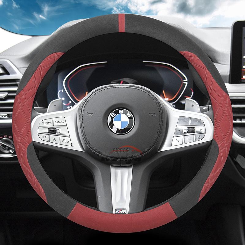 Coprivolante in Camoscio per Auto per BMW Serie 1 2 3 4 5 7 M2 M3 M4 M5 I3 I4 X1 X2 X3 IX1 IX2 2023 2024 2025 Accessori