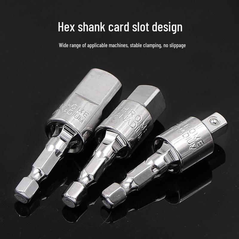 360° Rotating Square Head Socket Extension Bar for Electric Wrench (1/4", 3/8", 1/2" Connection)