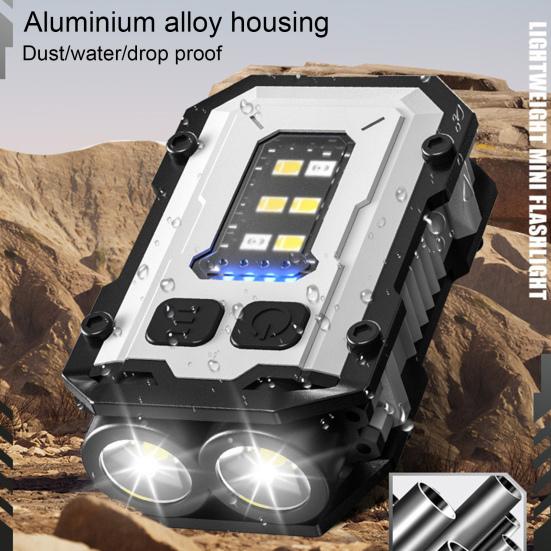 Hat Clip Headlight Hands Free Portable Dual Light Sources Type-C Rechargeable Magnetic Mini High Brightness Outdoor Night Fishing Riding Camping Lamp