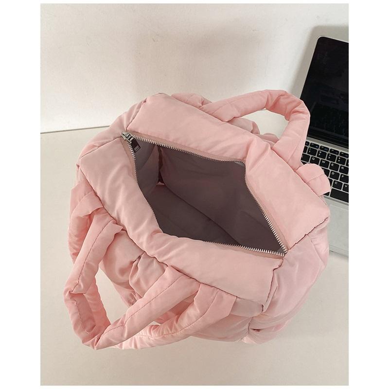 Autumn And Winter Bag Large Capacity Cotton Dress Bag Fashionable Versatile Shoulder Bag Down Bag Handheld Tote Bag