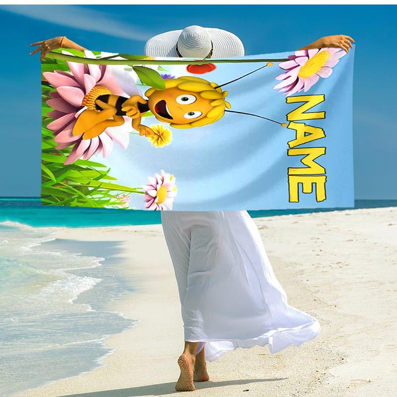 Personalized Customized Proof Beach Towel with Maya the Bee Pattern - Soft, Absorbent,quick-drying,perfect Swimming,camping&bathing