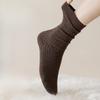 Women's Autumn and Winter Fleece and Wool Socks That Are Not Bulky, Mid-calf Socks for Warmth, Long Calf Pile Socks