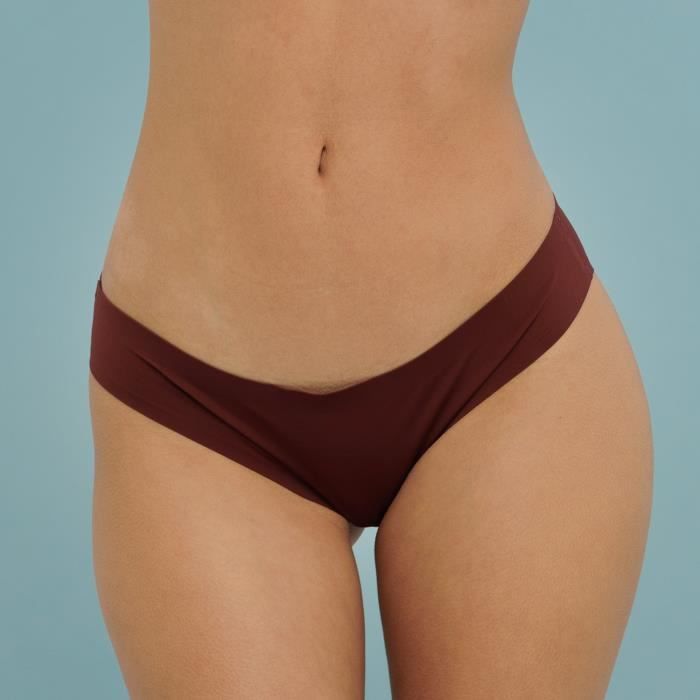 Weekiss Seamless culotte menstruelle, culotte de regle flux abondant coton, XXL (44), Rouge