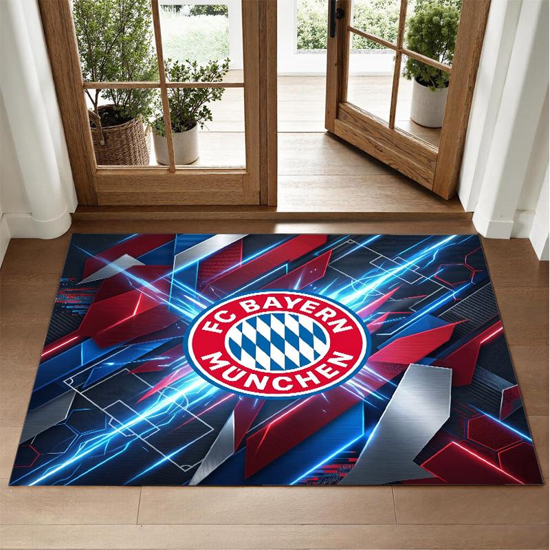 Bayern Munich Design Crystal Velvet Rug Soft Decorative Mat for Bedroom Entrance