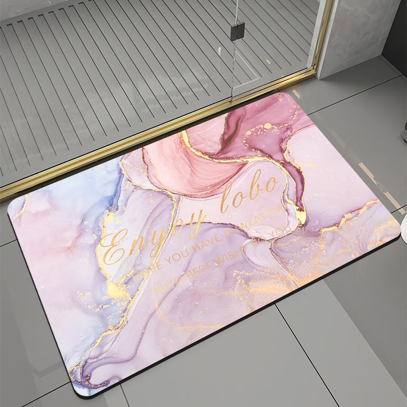 Bathroom Mats Front Door Mats Kitchen Mats Diatomite Mud Non-Slip Shower Rugs Quick Dry Machine Washable