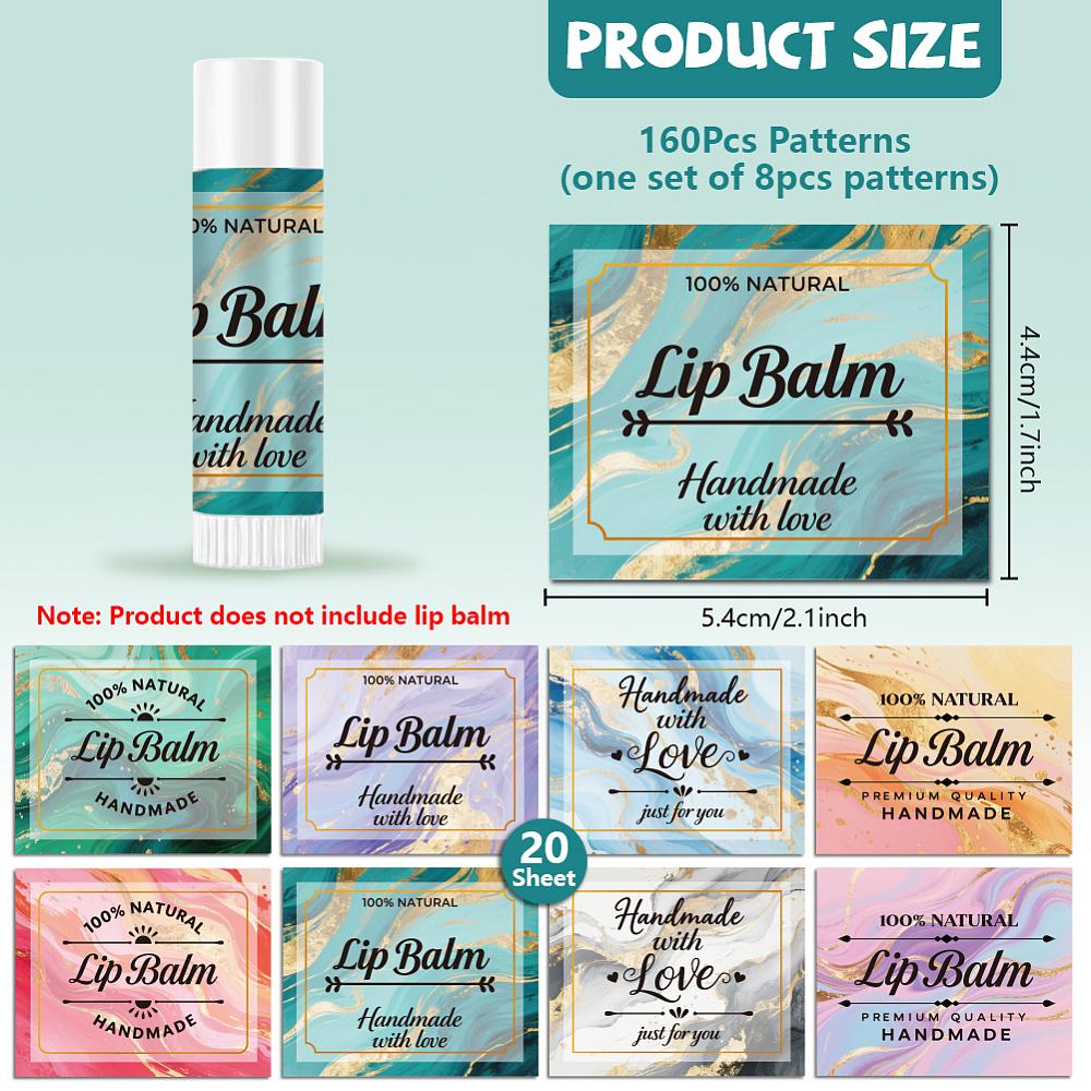 Picture Stickers for Lip Balm DIY Paper Stickers Labels Word 54x44mm 8pcs/sheet