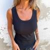Cross-border new Amazon ribbed tank top, European and American women's sexy slim-fit knit base layer, appearance top