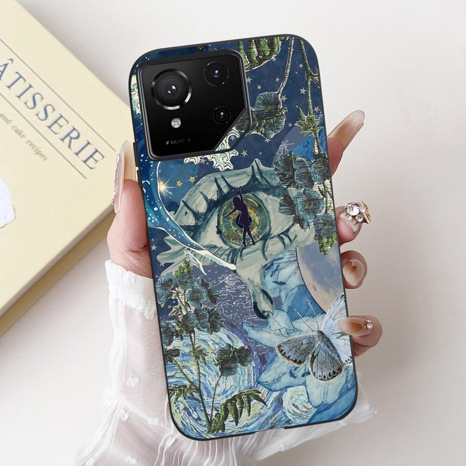 For Asus Rog Phone 9 Pro 5G Case Popular Flower Cartoon Soft Black Silicone Shockproof Cover For Asus Rog Phone 9 FE Phone9 Capa