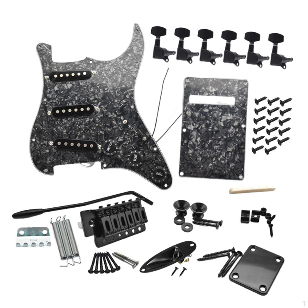 DIY Electric Guitar 11 Hole Scratchplate Portable Multifunction Sss Pickguard Tuning Pegs for