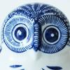 Sonoyama Craftsmanship Lucky Charm, Good Fortune Item, Ceramic, Blue and White Dyed, Mini Size, Sacred Bird, Owl, Fukurō (Owl that Brings Good Fortune