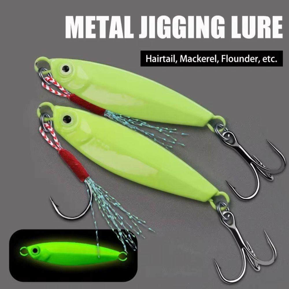 5Pcs 3D Eye Luminous Fishing Lures Hooks Crank Hook Artificial Fishing Bait Set  Beach Boat Fishing