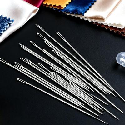 Big Eye Steel Needle Set Threading Rust Proof Supplies Big Eye Needles For Hand Sewing Repair Beading Upholstery Quilting