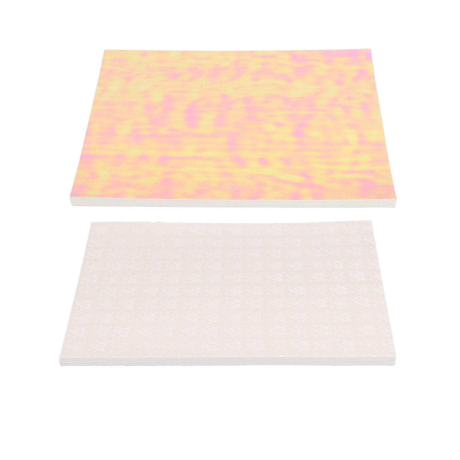 

50 Pcs Holographic Cold Laminate Sheet A4 DIY Cutting BOPP Material 30x21.4cm Clear Decorative Holog Rainbow Film