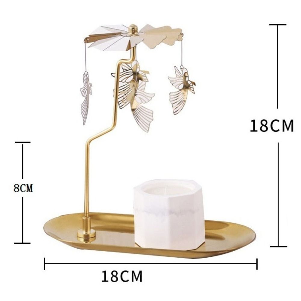 Gold/Silver Christmas Rotating Candle Holder Stainless Steel Rotating Candlesticks Night