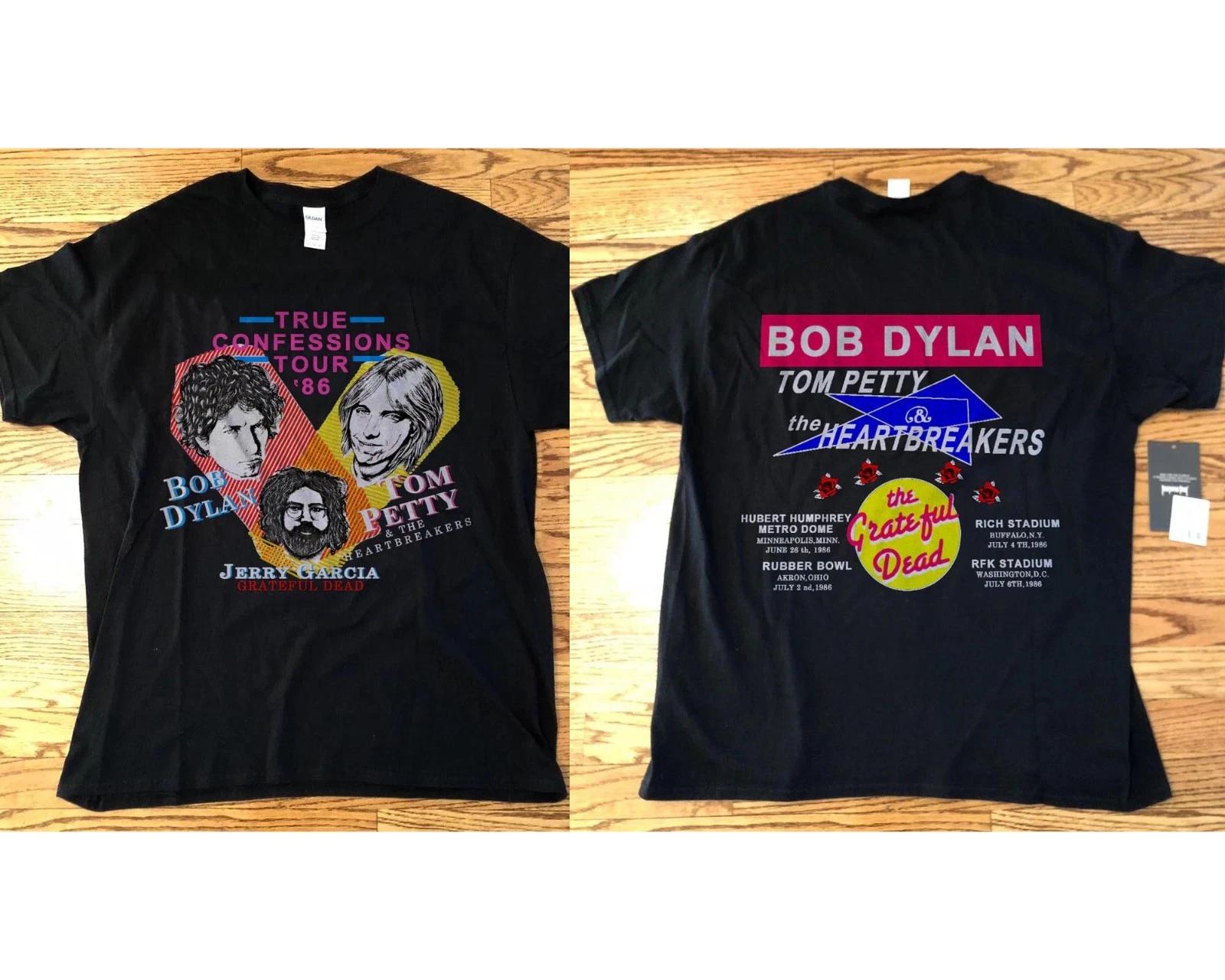 ВИНТАЖНАЯ футболка Bob Dylan Tom Petty Jerry Garcia 86 True Confessions Tour Репринт S