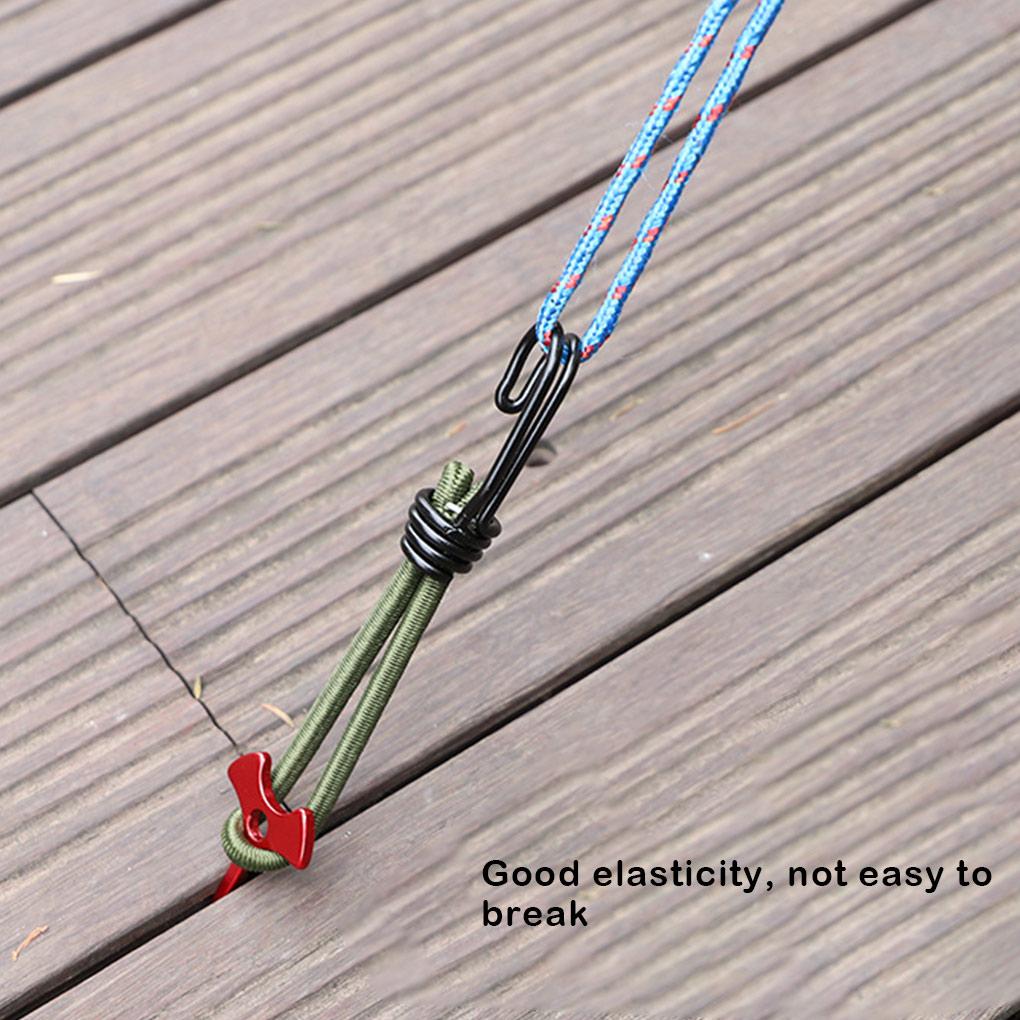 Camping Tent Rope Portable Awning Elastic Cord with Hook Stretch Ropes Fixing Fastener for Outdoor Climbing Fishing