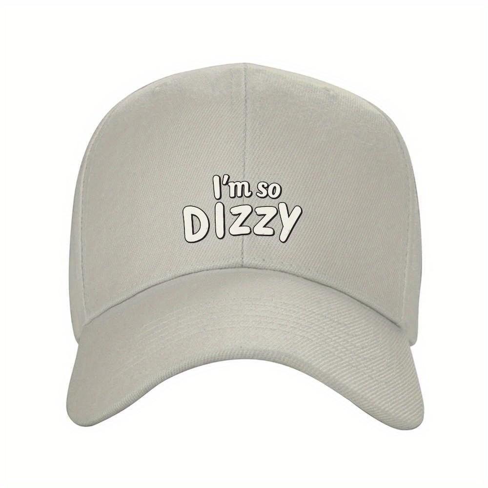 Dizzy Letter Print Baseball Cap Unisex Solid Color Adjustable Outdoor Travel Hat