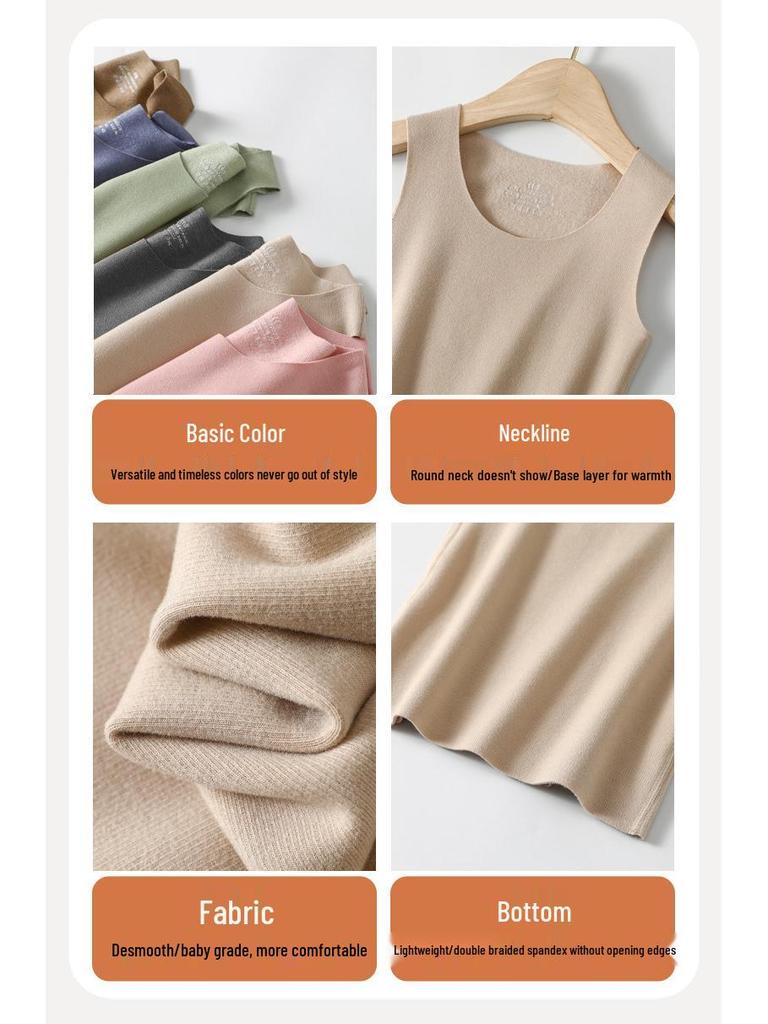 New Children's Fleece-Lined Vest: A-Class Warmth, Round Neck, Brushed Inner Layer for Autumn/Winter.