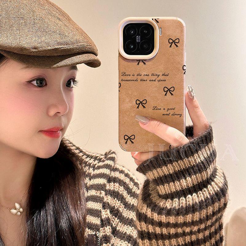 Silicone Full Coverage Case 15 Pro Black Bow Design Shockproof Cute Cartoon Style Slim Protective Cover Xiaomi 15 Pro