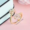 European and American fashion fairy style flower adjustable ring, ladies' fashion elegant water droplet pear shaped zircon open ring