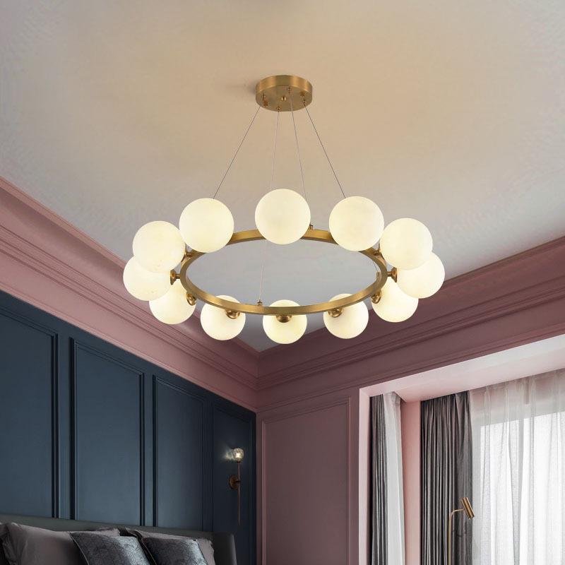 Nordic Modern Chandelier: Elegant Round Light for Living Room, Restaurant, or Bedroom - Stylish and Atmospheric Design