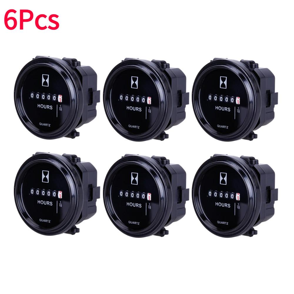 12v 24v 36v Hour Meter for Marine Boat Engine 2" Round Waterproof Gauge Motorcycle Car Truck Mechanical Hour Meter Counter Timer