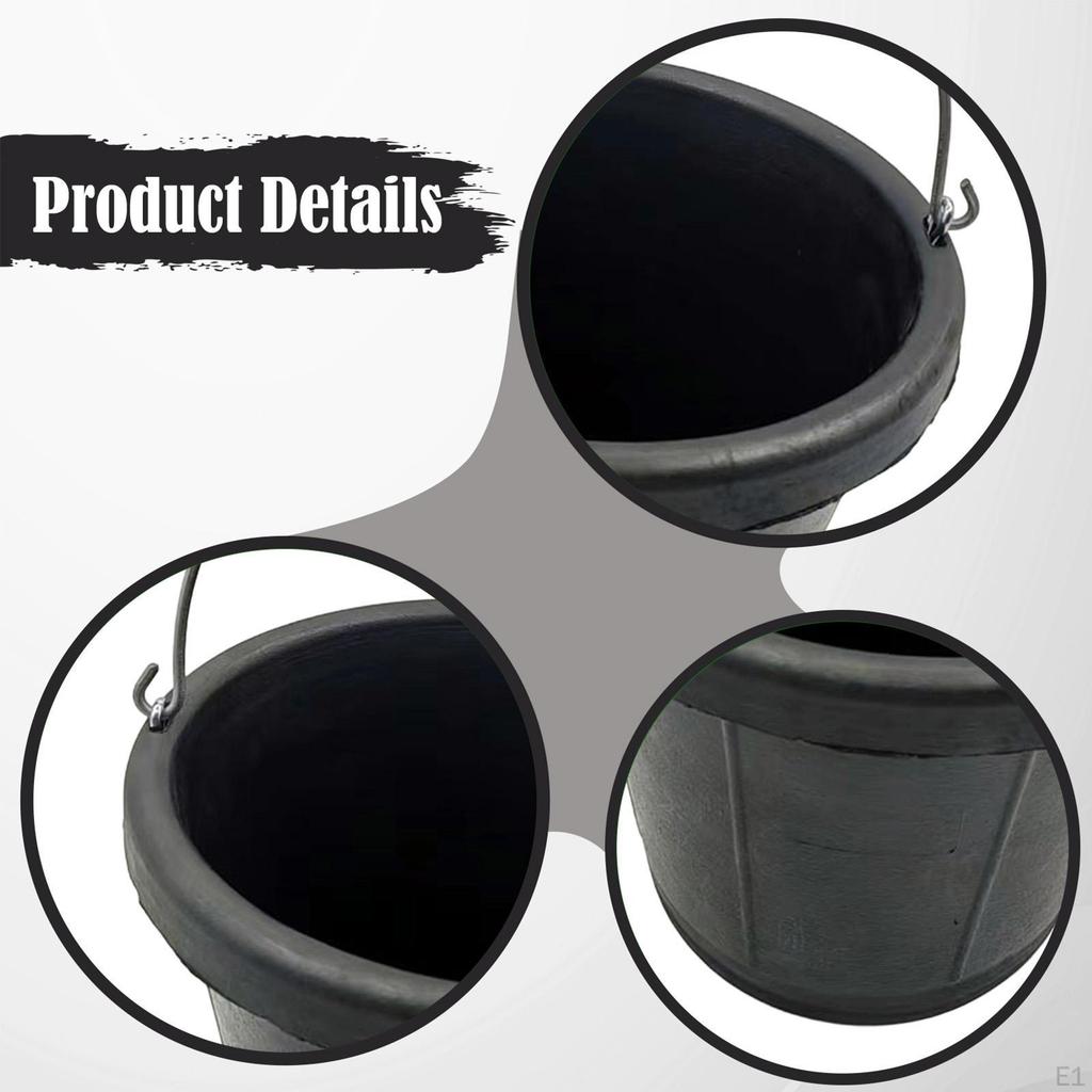 Rubber Feeder Bucket Pail with Handle Garden Water Versatile for Animals Cattle