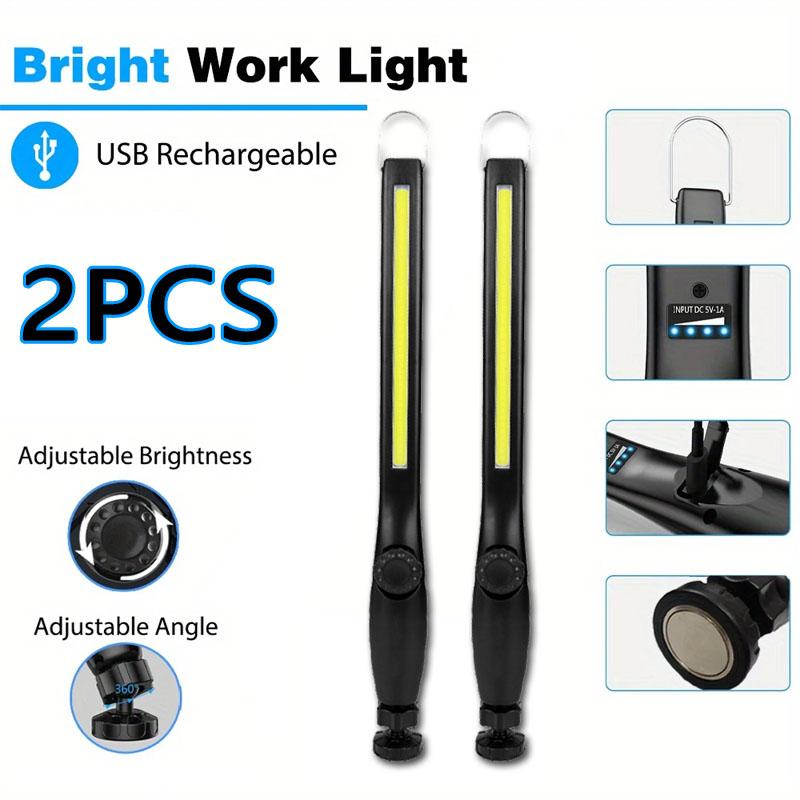 Powerful COB+LED Flashlight Magnetic Work Light USB Rechargeable Torch Portable Lantern Inspection Light Camping Car Repair Lamp