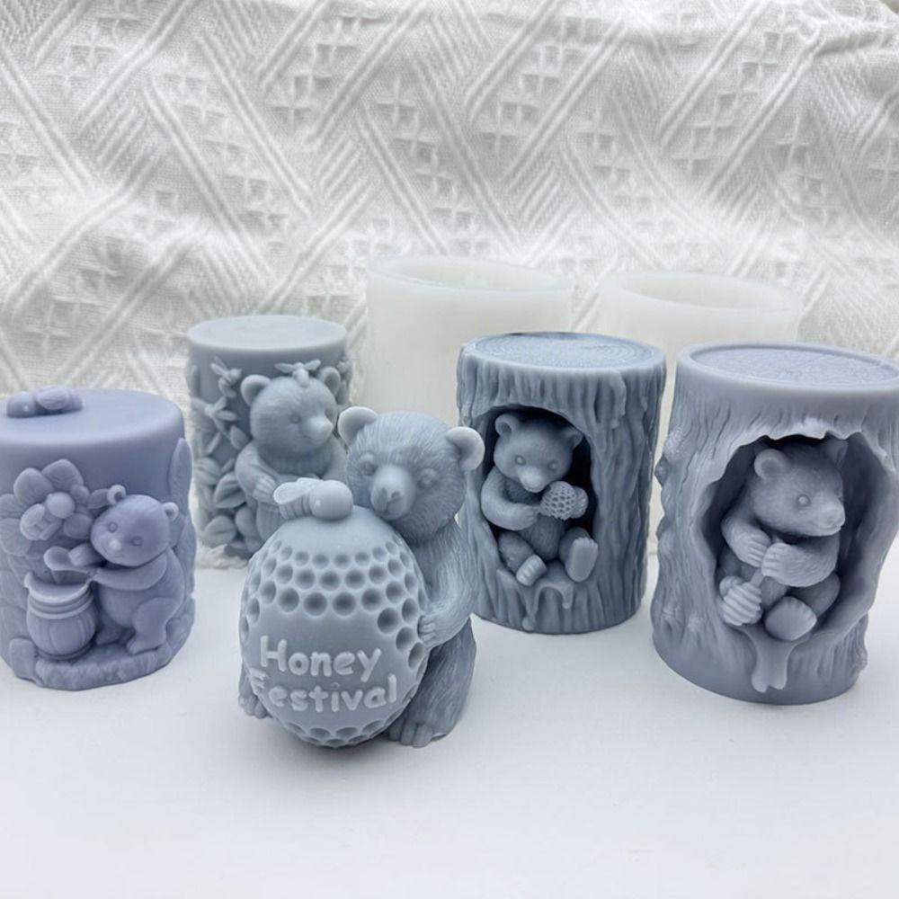 Honey Bear Hug Jar Candle Mold DIY Soap Mould Fragrance Candle Resin Mold Candle Making