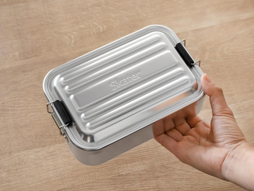 Skater Aluminum Lunch Box AFT10B-A 1000ml Large Capacity Fluffy Serving Silver