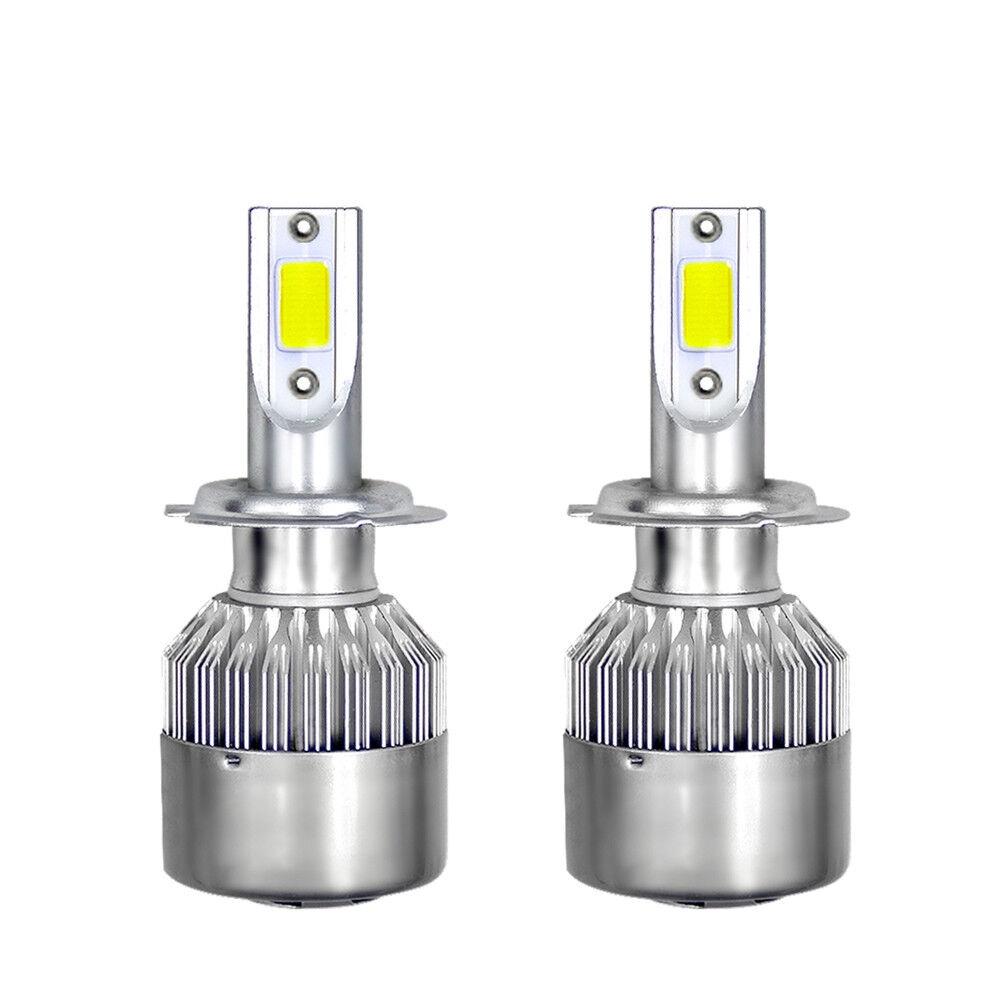 H7 300w Pair 36000lm Cob Led Headlight Bulbs Kit Highlow Beams 6000k White Lamp