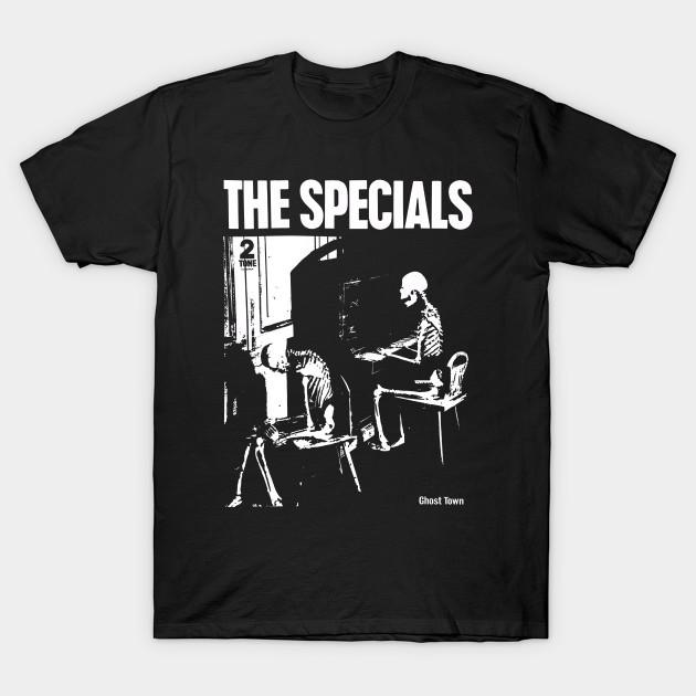 

Men Black Print T-shirt The Specials Ghost Town No-Cut Transfer Paper Print Cotton Tshirt 4XL чорний
