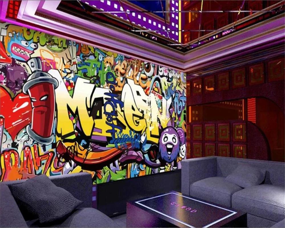 Photo Mural Retro Cartoon Graffiti 3d Wallpaper Dining Bar Background Room Decor Home Wallpaper For Walls