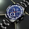 DEYROS Fashion Men's Watches Casual Business Men's Calendar Quartz Watches Men's Stainless Steel Strap Wristwatch