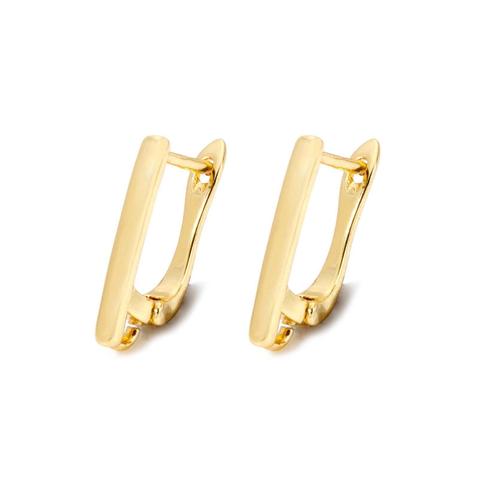 

1-5 Pairs Brass Earrings 18K Gold Plated U Shaped With Loop Hoop Earrings Fixtures Fasteners For DIY Earrings Jewelry Findings 1Pair