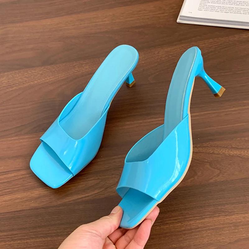 Mode Damen Hausschuhe High Heels Schuhe Mode Kleid Damen Sandalen 2025 Sommer Neu Elegant Pantoletten Lässige Flip Flops Luxus Mujer Pumps