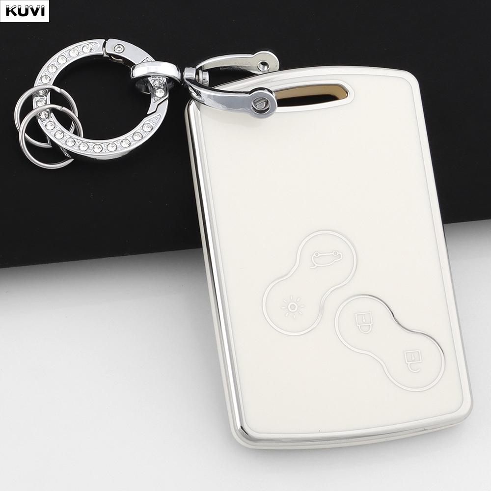 For Renault Megane 2 3 Clio Scenic Duster Kaptur Captur Logan Laguna Zoe Koleos Danilo Nema Fluence Pink TPU Car Key Case Cover
