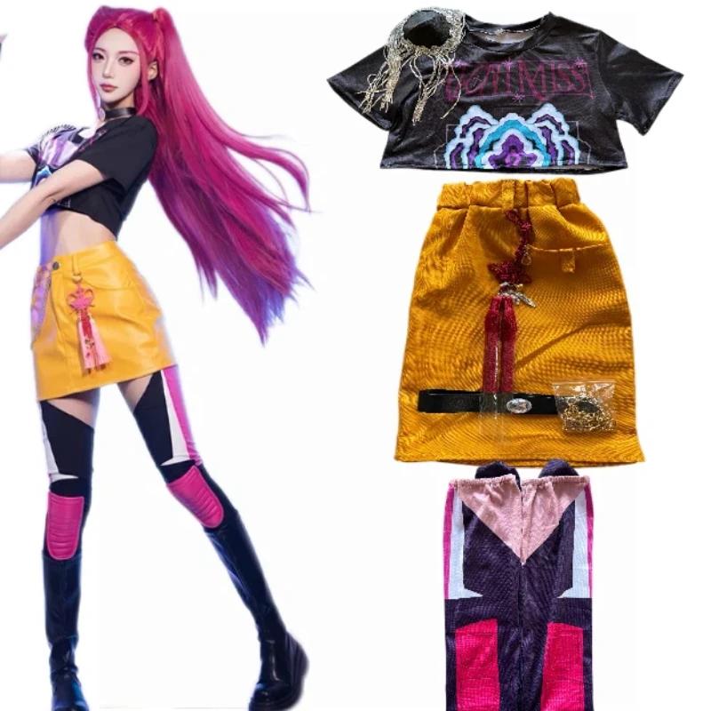 Dětský Kpop Démon Rumi Zoey Mira Cosplay Lovci Huntrix Kostým Dívčí Skupina Idol Role play Halloween Karneval Party Oblečení Oblek