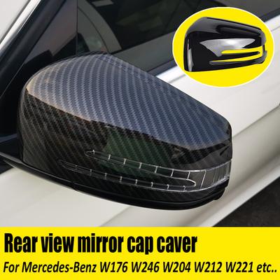 Side Mirror Cap Covers Black For Mercedes BENZ W176 W246 W212 W204 C117 X156 X204 W221 C218 A B C E S CLA GLA GLK