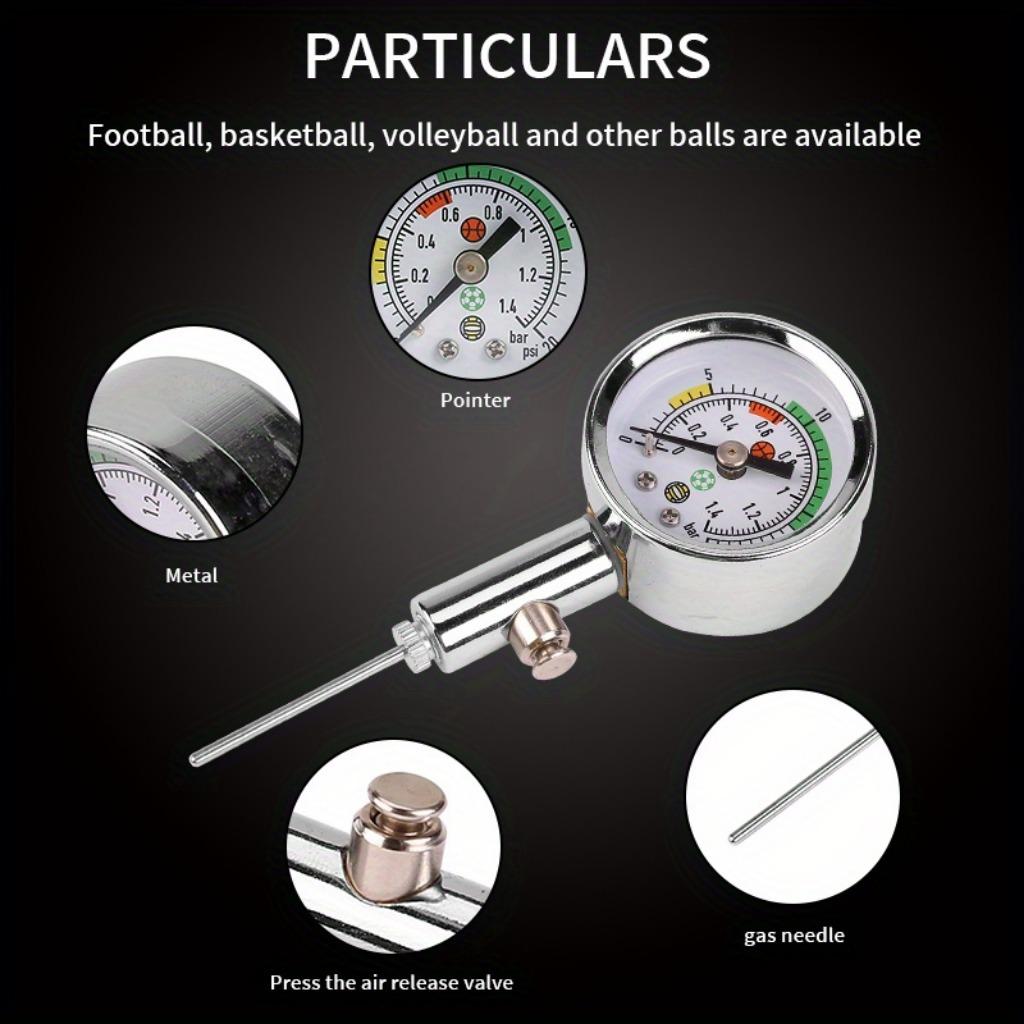 1 Hochpräzises Zeiger-Kugelbarometer - Messen Sie den Druck von Fußbällen, Basketbällen, Volleybällen - Robuste Metallkonstruktion, präzise Messung