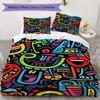 Fun Colorful Style Pattern Bedding,Quilt Set Quilt Cover Pillowcase Home Birthday Gift (1*duvet Cover+2*pillowcase,without core)ZSJT0917444