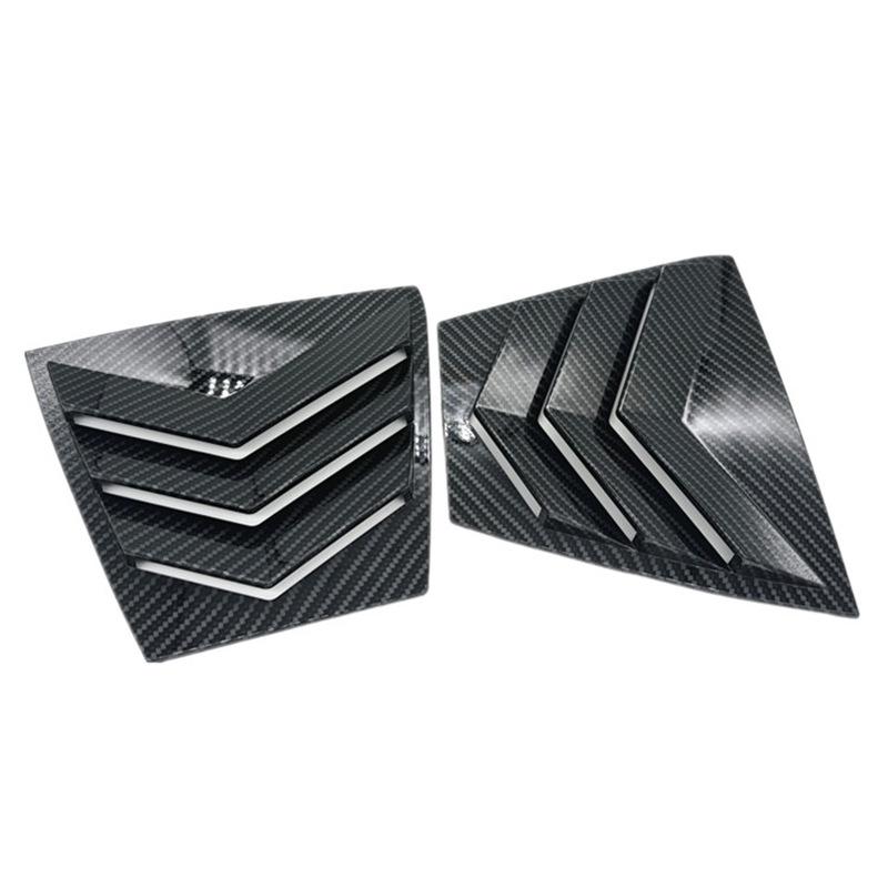 Gloss Black Carbon Fiber Rear Quarter Window Louvers for 2013-2017 Honda Lingpai