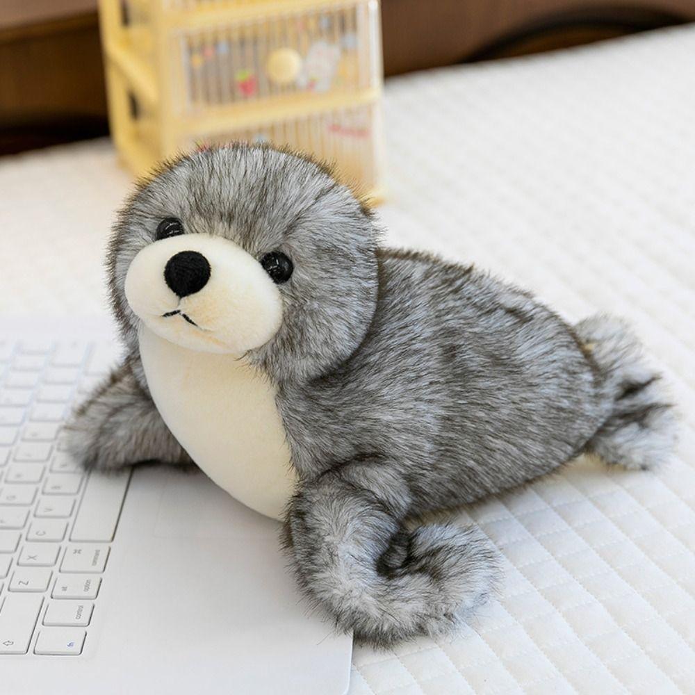 Fluffy Sea World Animal Stuffed Dolls PP Cotton Seal Stuffed Animal  Decorate Present