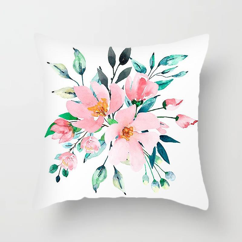 Household Sofa Large Backrest Plant Flowers Small Fresh Decoration Bedside Pillow Cover