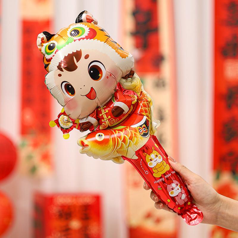 10Pcs 2026 Year Of The Horse Balloon Hair Cards Headwear New Year Party Hair Accessories Cross Year Celebration Decor Supplies