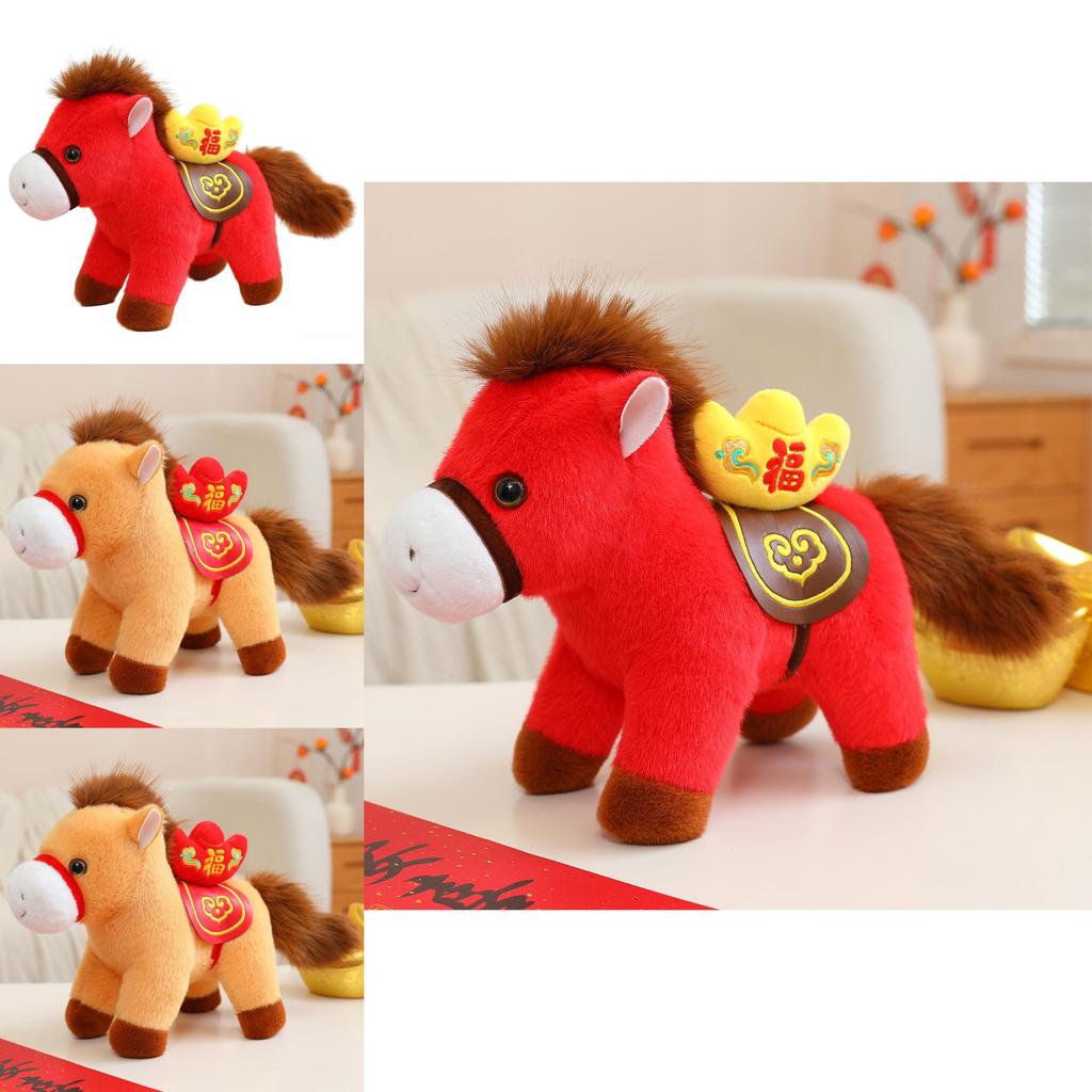 Year Of The Horse Plush Toy With Pp Cotton Filling For Lunar New Year Gift