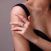 5 Karat Runder Moissanit Ring Feine Hochzeits-Set-Ringe Damen Luxus Sterling Silber 925 Ring mit Edelstein