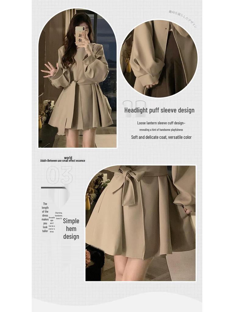 2025 Autumn Retro French Loose Trench Coat – Women's Versatile Mid-Length Slimming Design