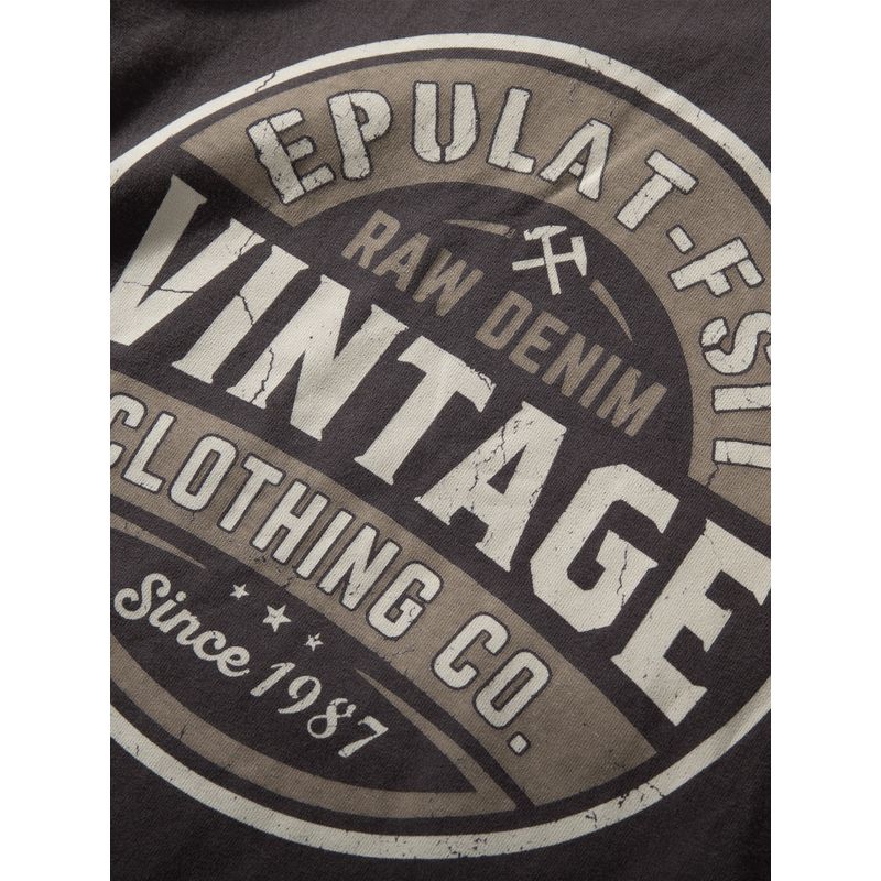 Long-Sleeved T-Shirt for Men 2025 Autum New Style American Retro Printed Pure Cotton Brushed T-Shirt Round Neck Casual Bottoming Shirt